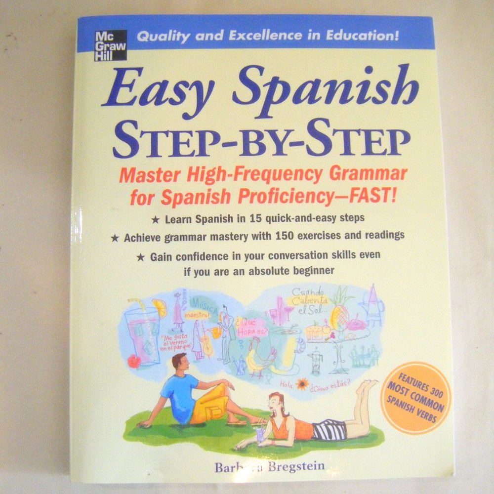 Easy Spanish Step-By-Step Paperback Book Learn Language